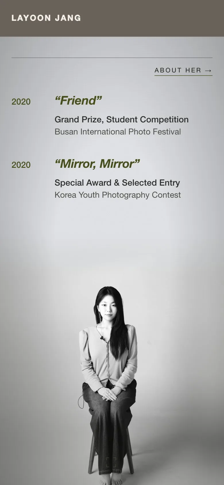 The awards section on a phone