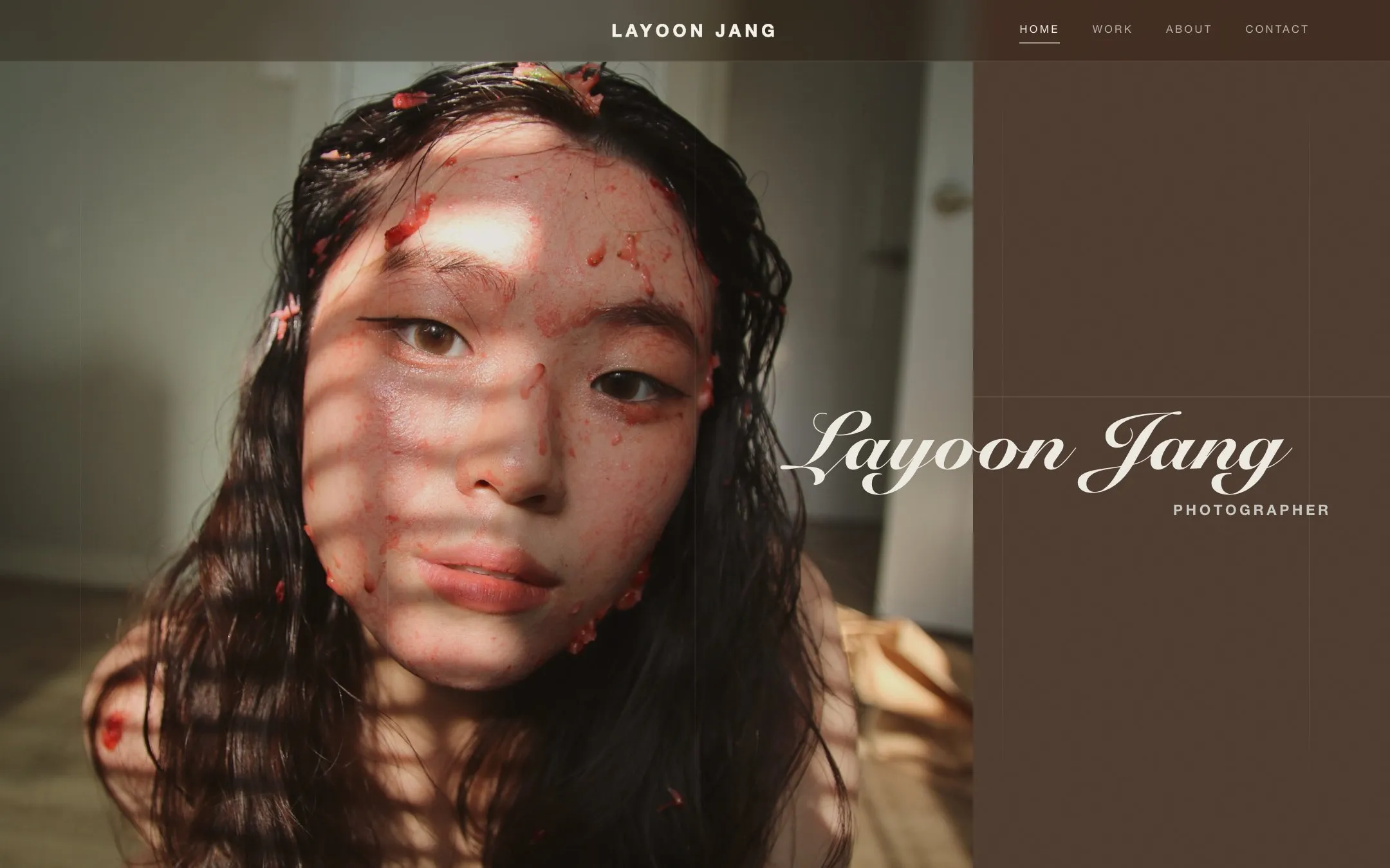 Layoon Jang website, home page